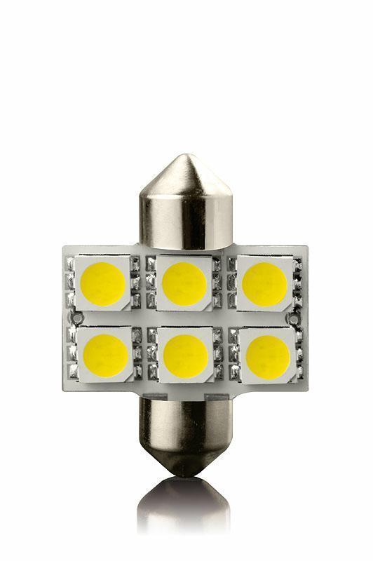 Žárovka LED6 SV8,5 31mm 12V- WHITE