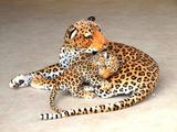 Plyšová leopardí máma s mládětem